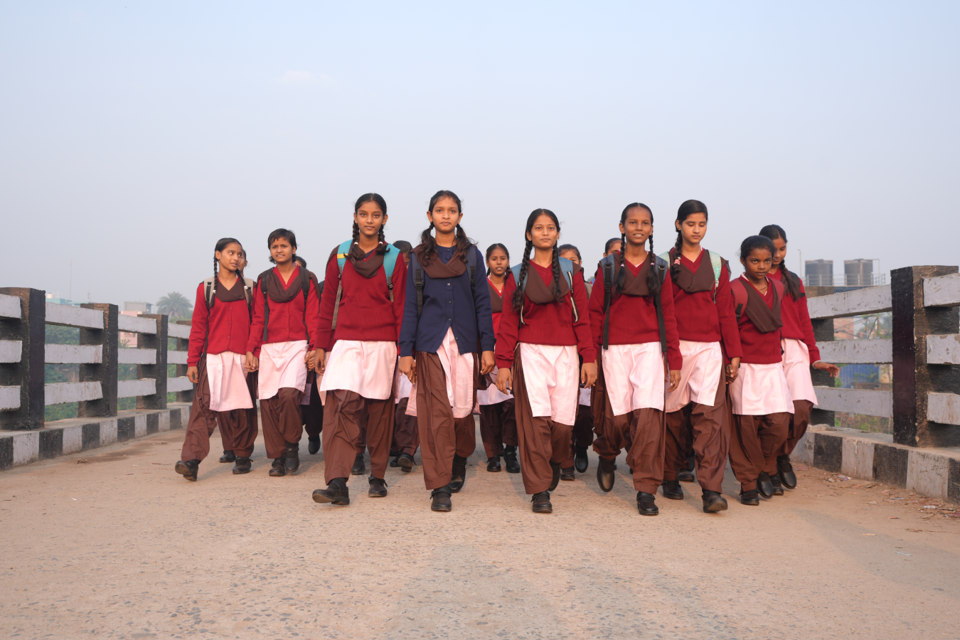 Students going to school